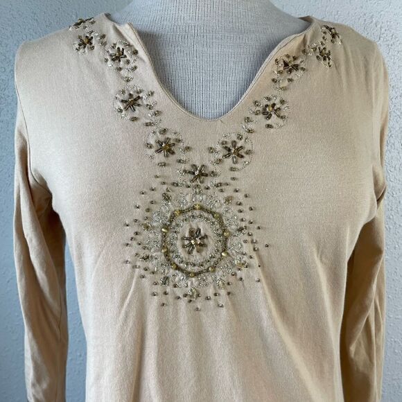 Style and Co. Three Quarter Sleeve V-Neck Top Size L EUC - Picture 2 of 8